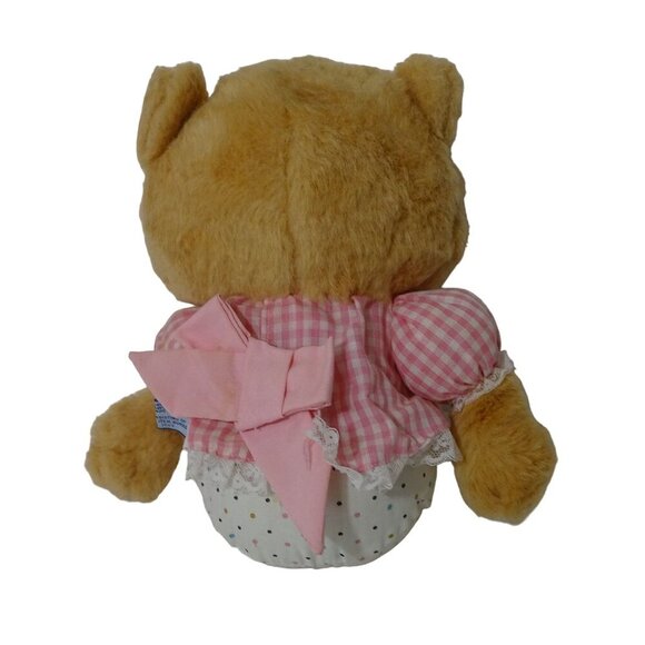 Vintage Mattel Emotions Plush Bear Pink Gingham Outfit 1983 Collectible 12 inch - Picture 3 of 9